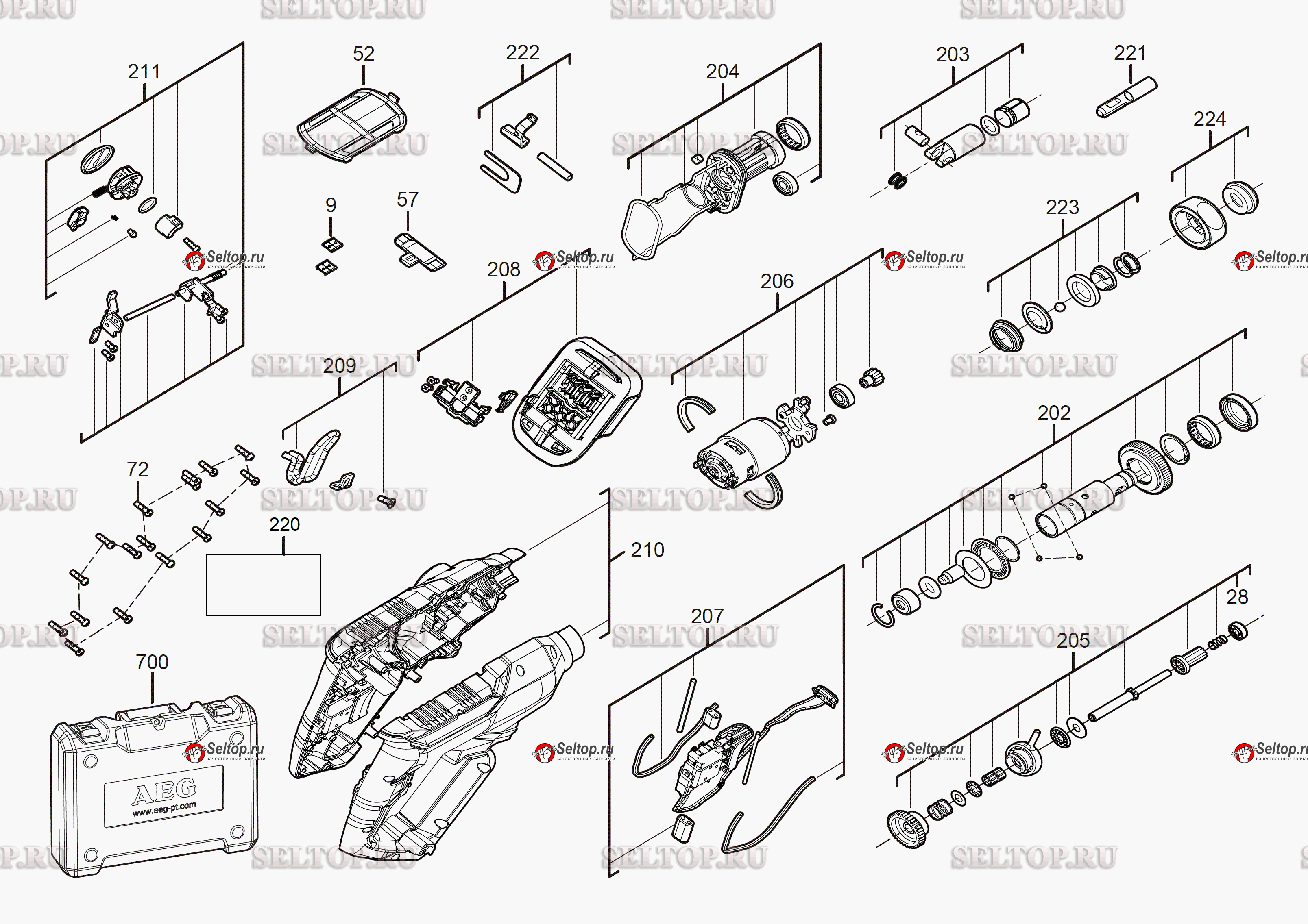 Запчасти для аккумуляторного перфоратора AEG BBH18C-0 (артикул модели  4935464984) (код модели 4000469651) | купить в Москве в интернет-магазине  Селтоп с доставкой. Цены, наличие, взрыв-схема.