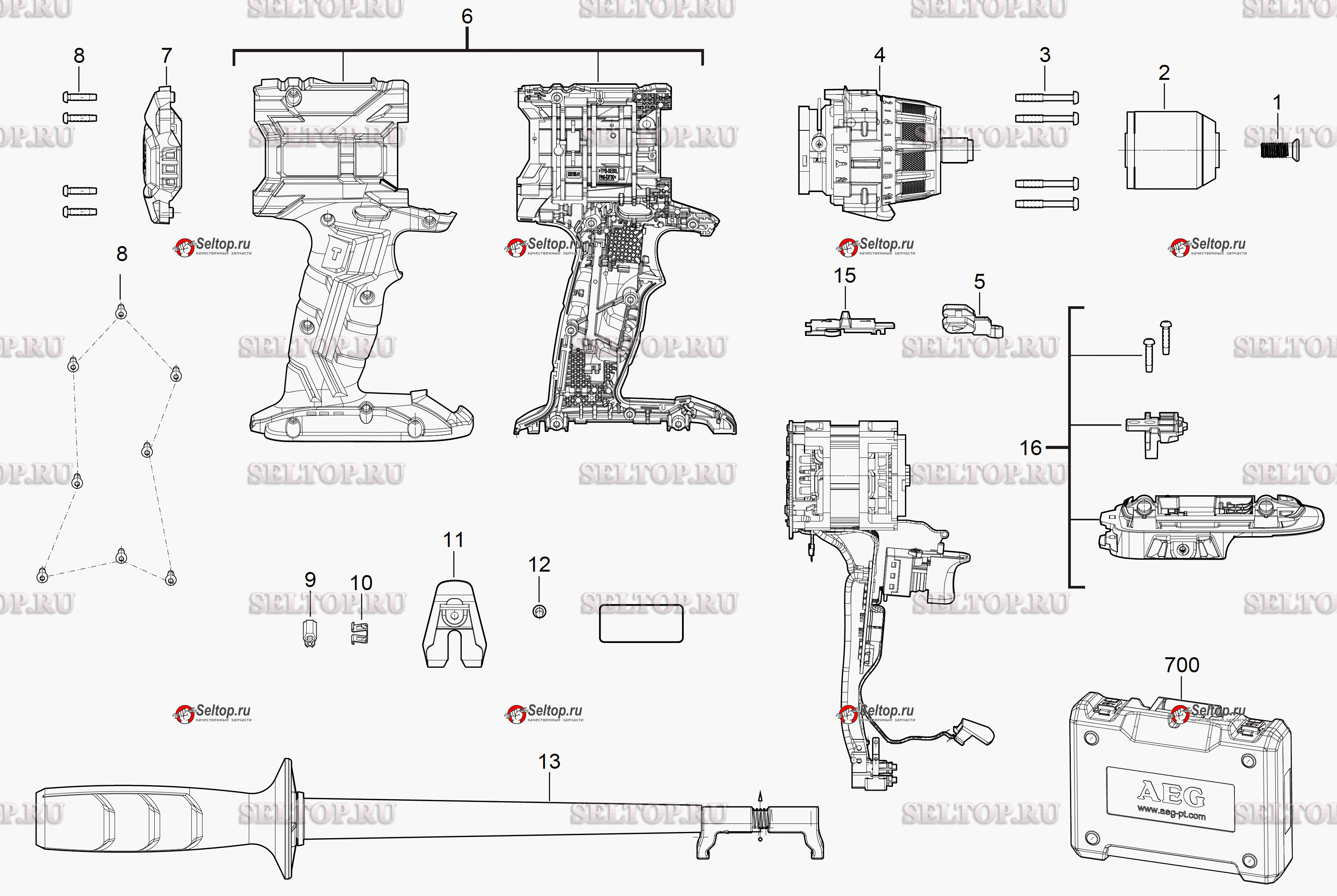 Запчасти для аккумуляторной ударной дрели-шуруповерта AEG BSB18BL-0  (артикул модели 4935464099) (код модели 4000477504) | купить в Москве в  интернет-магазине Селтоп с доставкой. Цены, наличие, взрыв-схема.