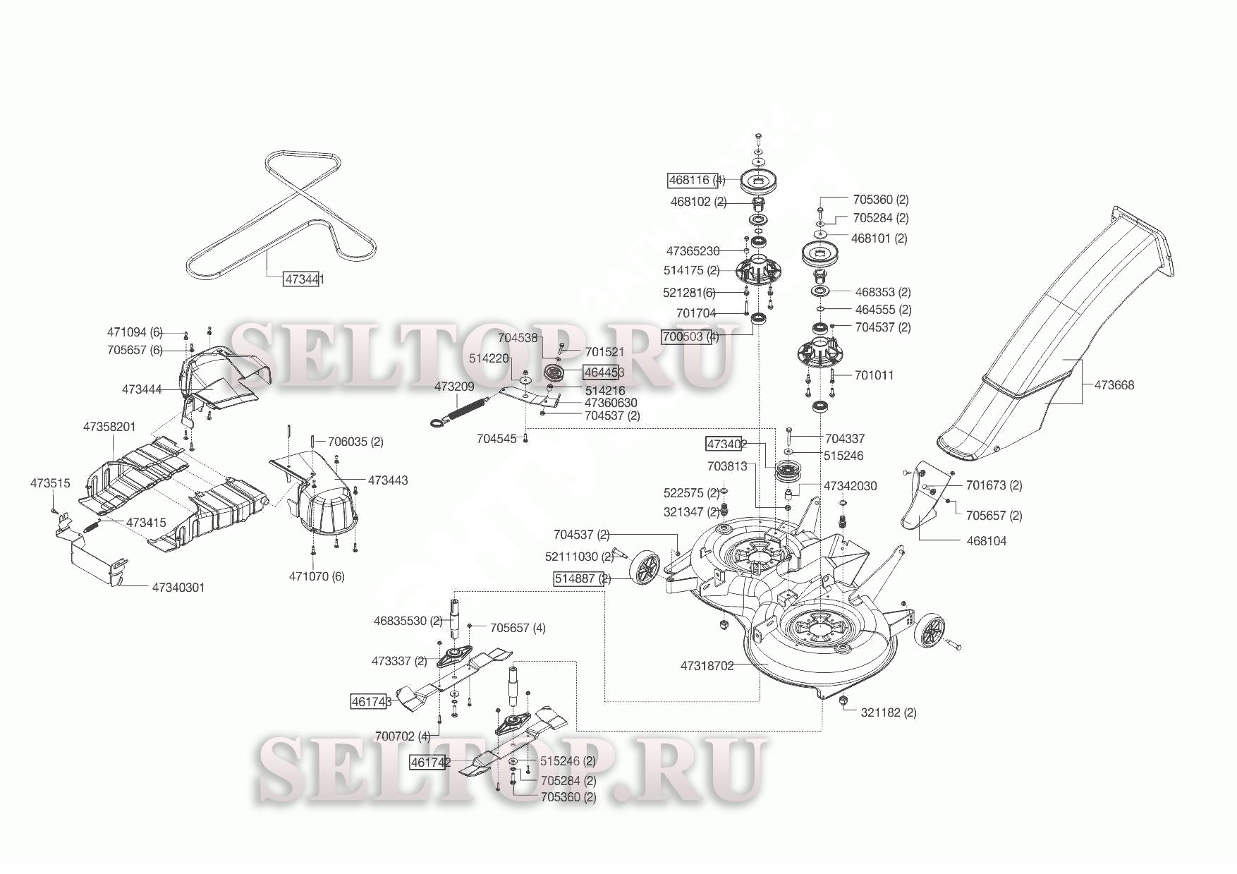 Запчасти для трактора solo by AL-KO t 16-95.5 hd v2 (с 02.2015 до 03.2015)  (схема 6) | купить в Москве в интернет-магазине Селтоп с доставкой. Цены,  наличие, взрыв-схема.