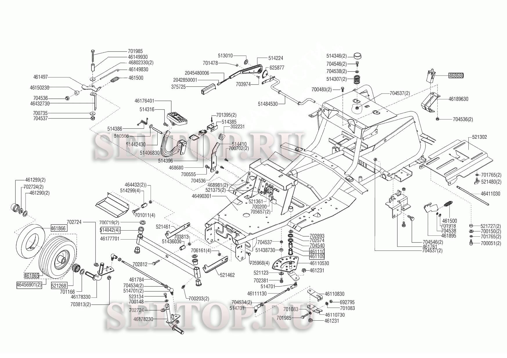 Запчасти для трактора solo by AL-KO t 18-110.6 hds (с 09.2015 до 12.2015) (схема 2)