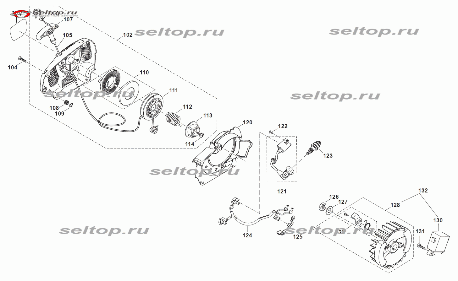 Схема зажигания бензопилы макита