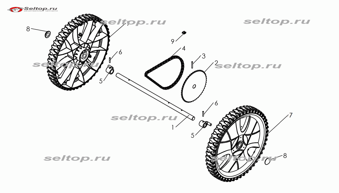 Шестерня привода колеса газонокосилки