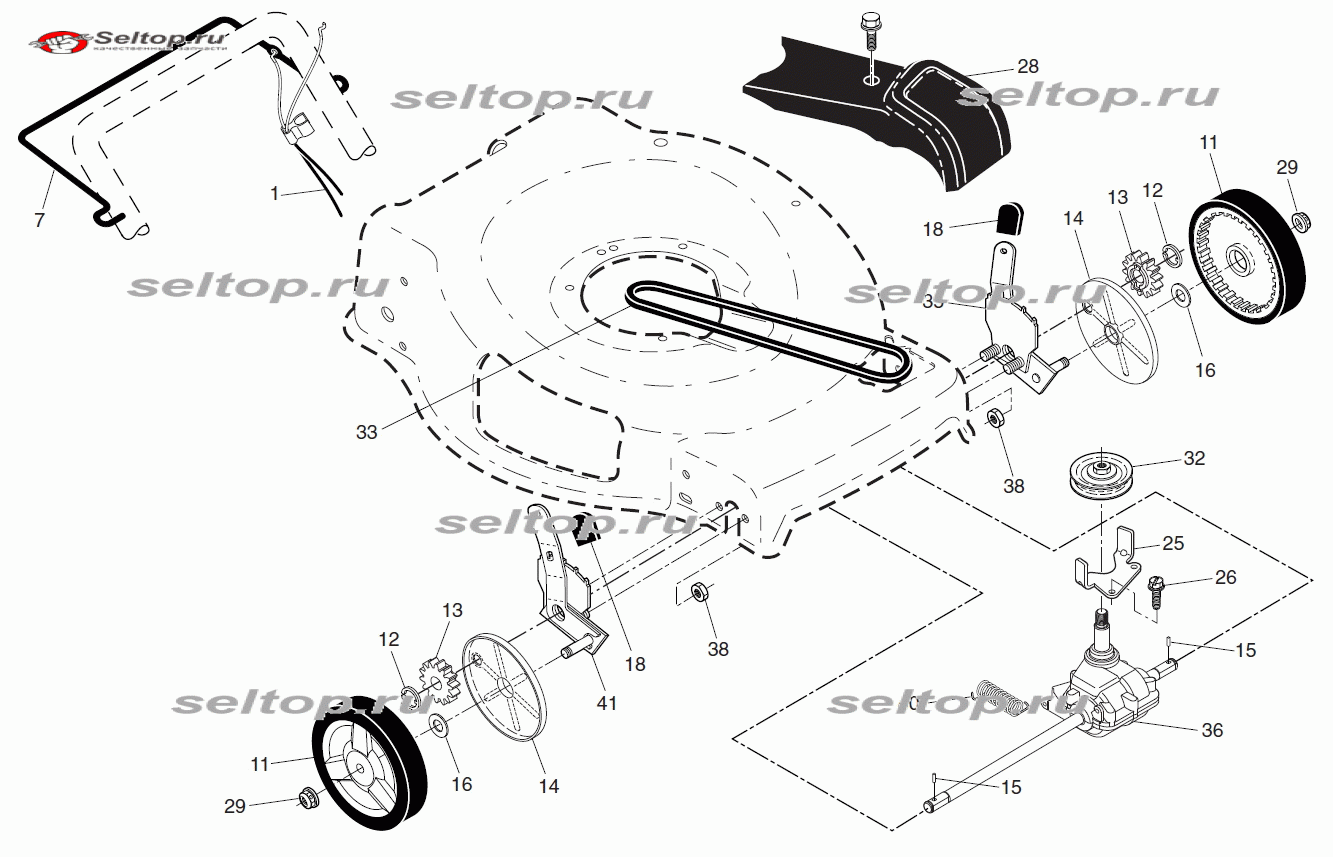 Кожух ремня нового образца пластик для газонокосилки champion lm 5347