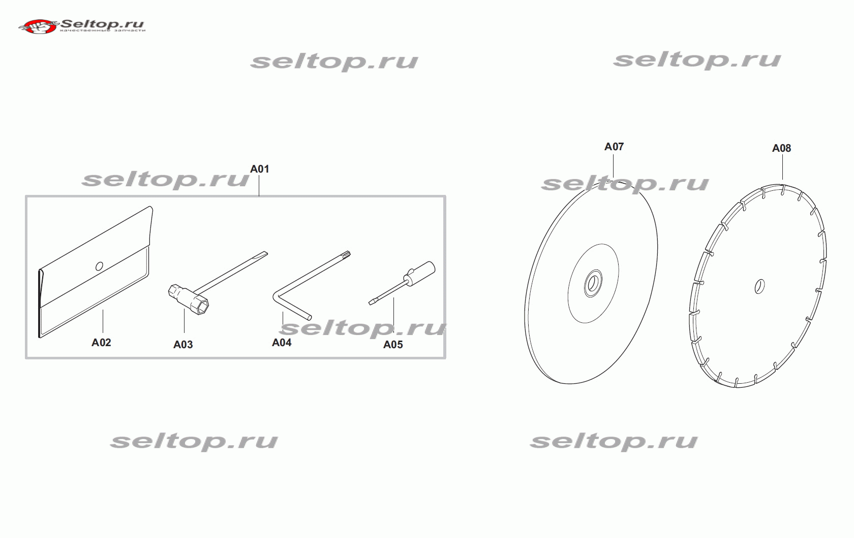 Ключи, принадлежности, диски для бензореза Makita EK 6101 | купить в Москве  в интернет-магазине Селтоп с доставкой. Цены, наличие, взрыв-схема.