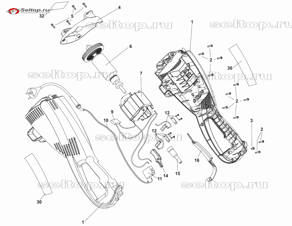 Корпус, двигатель для Makita UM 3830