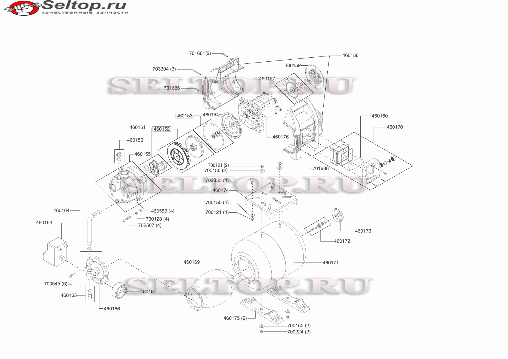 Запчасти для насосной станции AL-KO hw 801 (с 11.2004 года) (артикул модели  112203) | купить в Москве в интернет-магазине Селтоп с доставкой. Цены,  наличие, взрыв-схема.