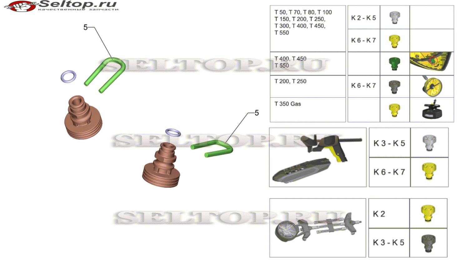 Запчасти к насадкам T-Racer (2.643-338.0)