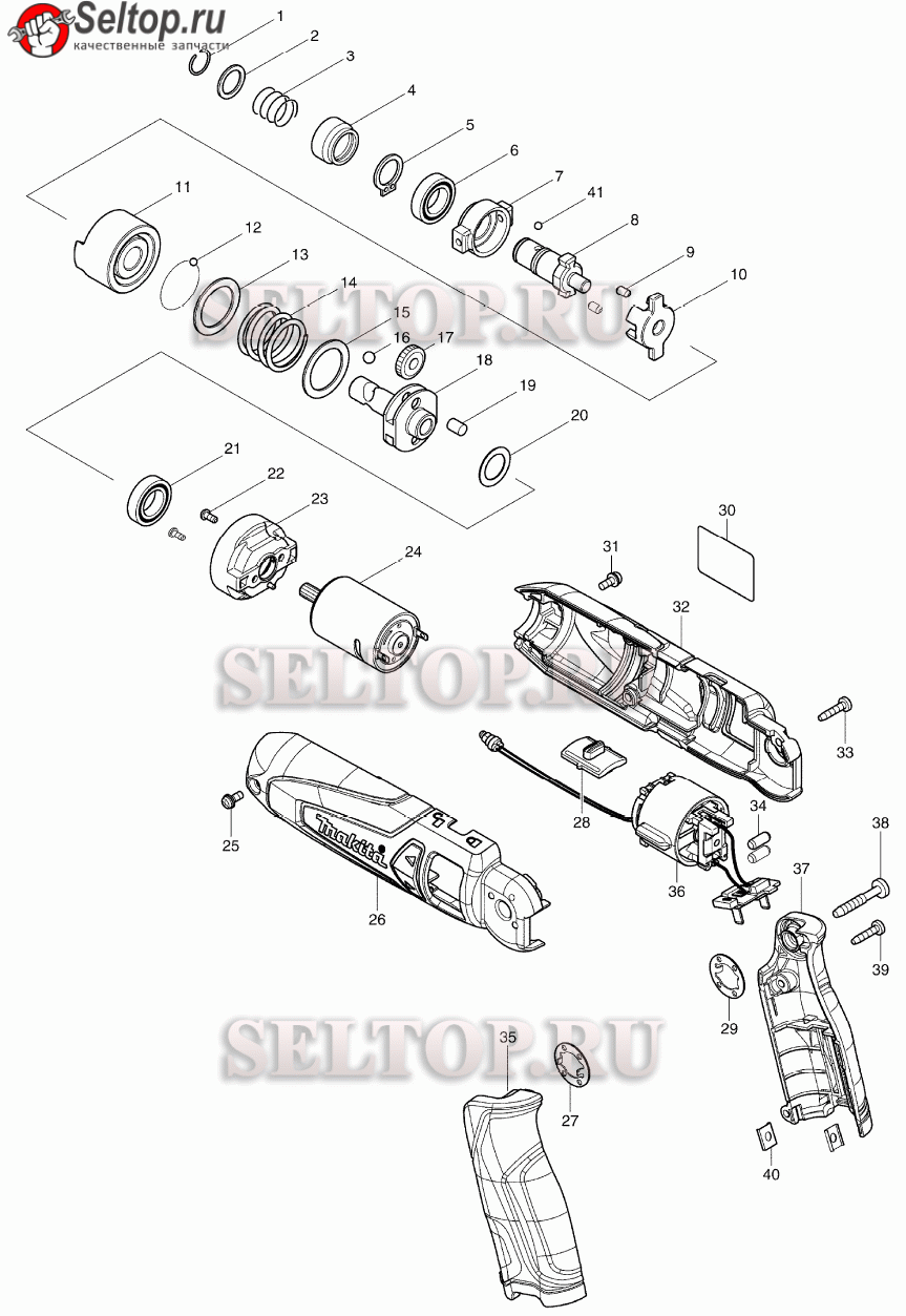 Запчасти для аккумуляторной отвертки Makita TD 021 DSE | купить в Москве в  интернет-магазине Селтоп с доставкой. Цены, наличие, взрыв-схема.