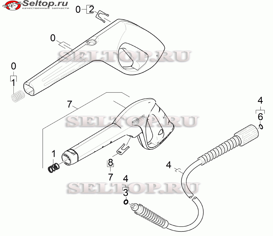 Pучной пистолет-распылитель (вариант 1)