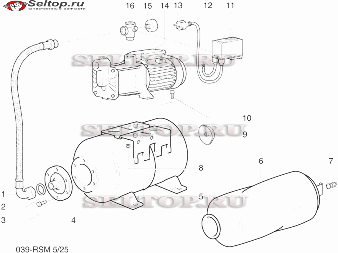 Общая деталировка насосной станции MARINA (SPERONI) RSM 5/25 | купить в  Москве в интернет-магазине Селтоп с доставкой. Цены, наличие, взрыв-схема.
