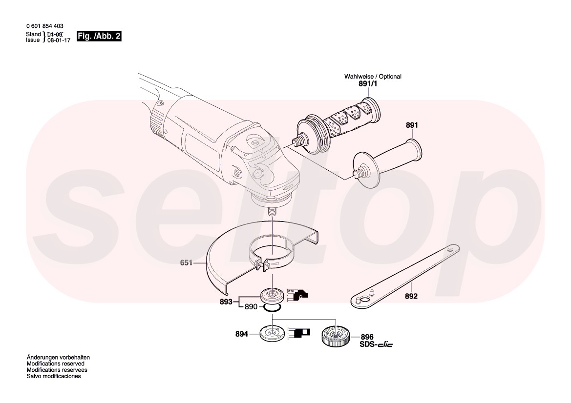 Запчасти для болгарки BOSCH GWS 24-230 (06018544X0) (схема 2) | купить в  Москве в интернет-магазине Селтоп с доставкой. Цены, наличие, взрыв-схема.