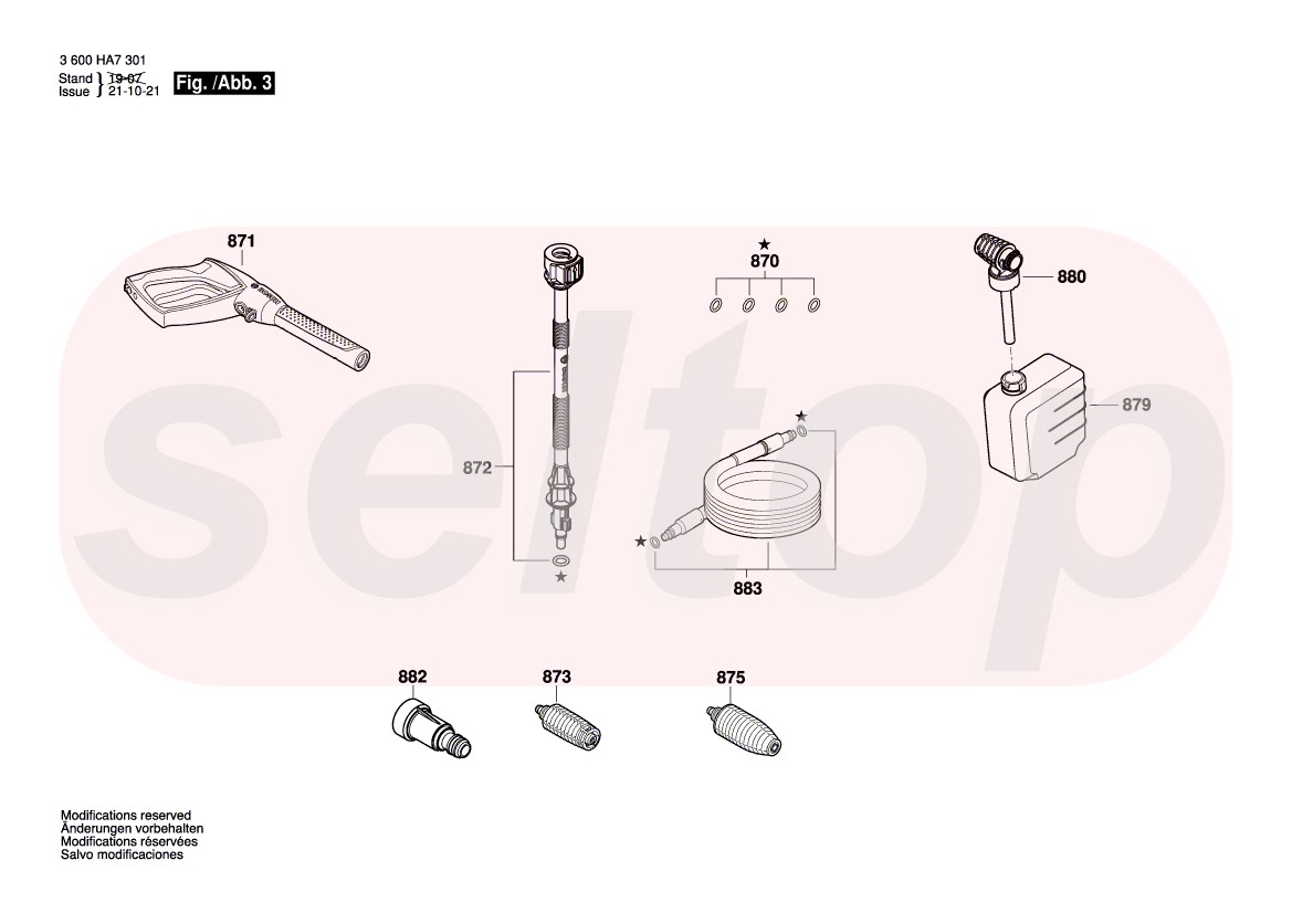 Запчасти для автомойки BOSCH AQT 42-13 (3600HA7301) (схема 3) | купить в  Москве в интернет-магазине Селтоп с доставкой. Цены, наличие, взрыв-схема.