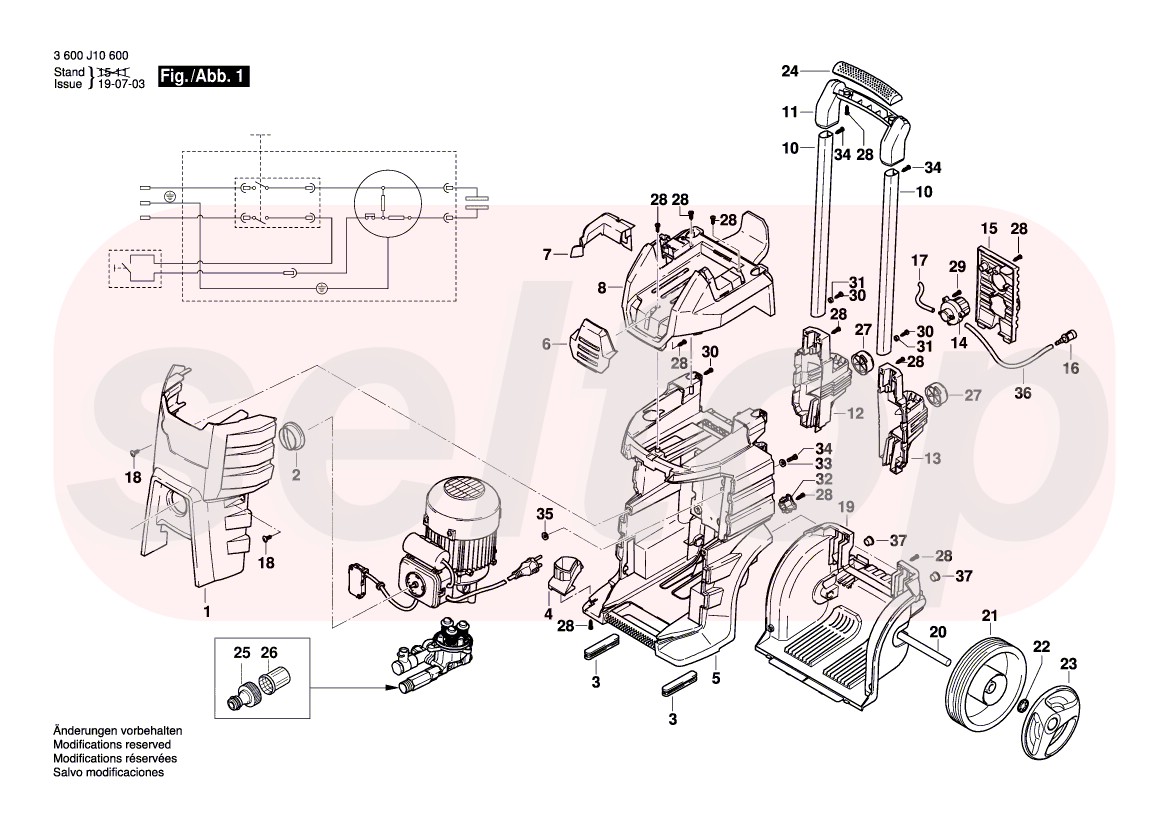 Запчасти для автомойки BOSCH GHP 5-65 X (3600J10620) (схема 1)