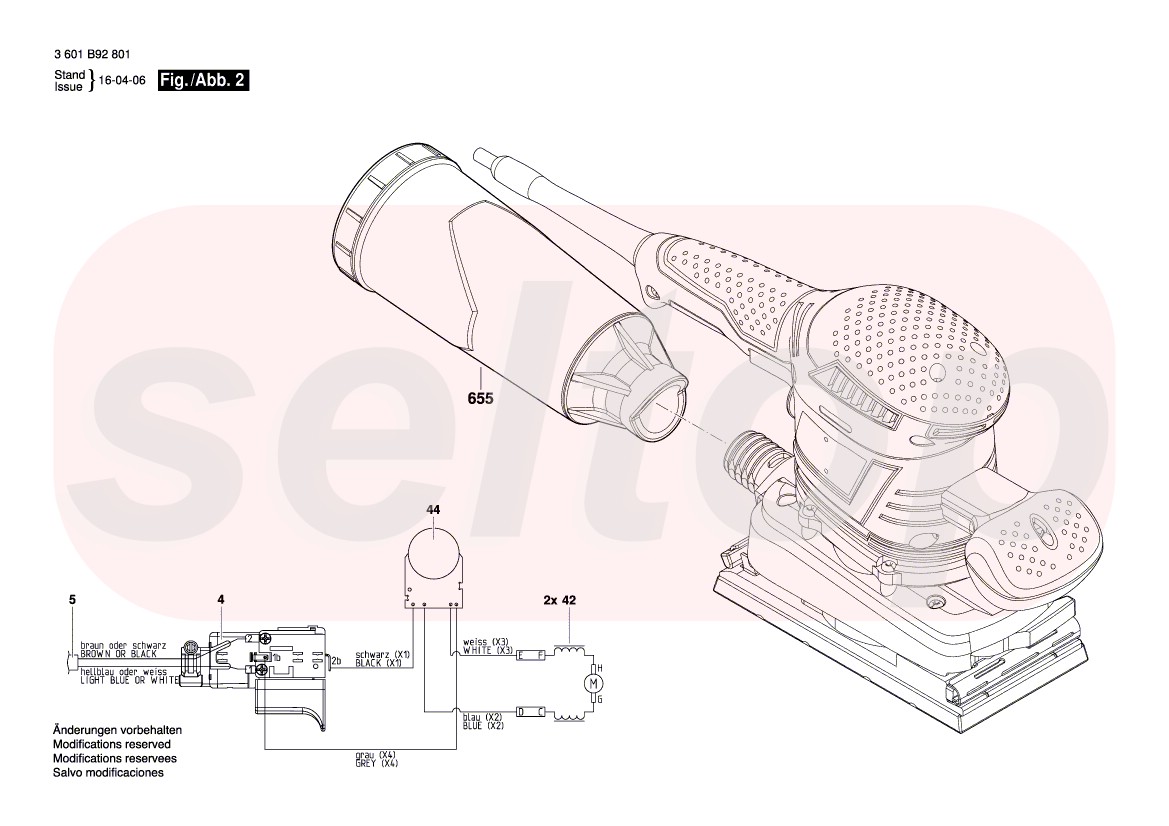 Запчасти для вибрационной шлифмашины BOSCH GSS 230 AVE (3601B92801) (схема  2) | купить в Москве в интернет-магазине Селтоп с доставкой. Цены, наличие,  взрыв-схема.