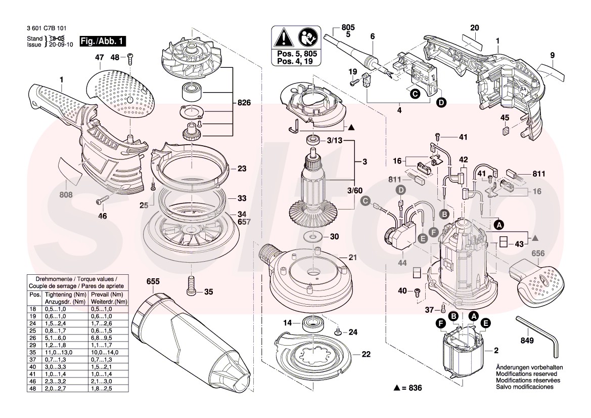 Запчасти для орбитальной шлифмашины BOSCH GEX 125-150 AVE (артикул модели  3601C7B101) | купить в Москве в интернет-магазине Селтоп с доставкой. Цены,  наличие, взрыв-схема.