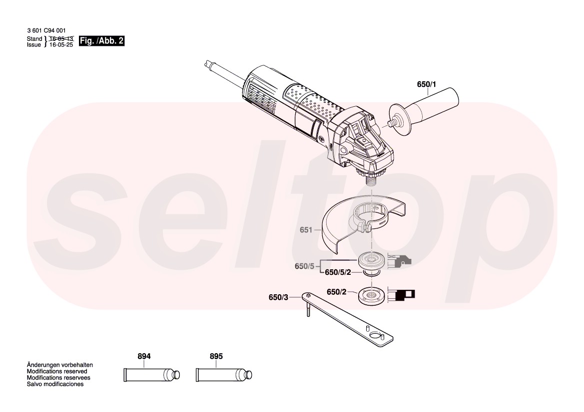 Запчасти для болгарки BOSCH GWS 700 (3601C94003) (схема 2) | купить в  Москве в интернет-магазине Селтоп с доставкой. Цены, наличие, взрыв-схема.