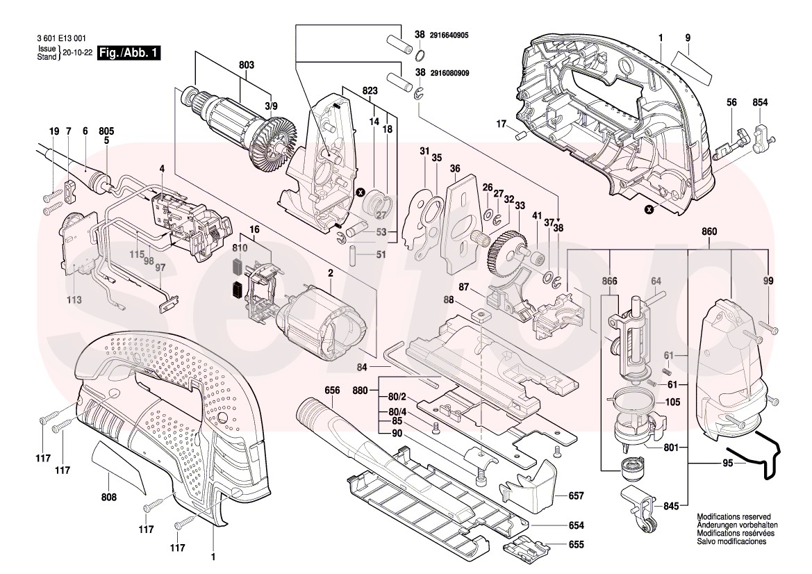 Запчасти для лобзика BOSCH GST 150 BCE (артикул модели 3601E13001) | купить  в Москве в интернет-магазине Селтоп с доставкой. Цены, наличие, взрыв-схема.