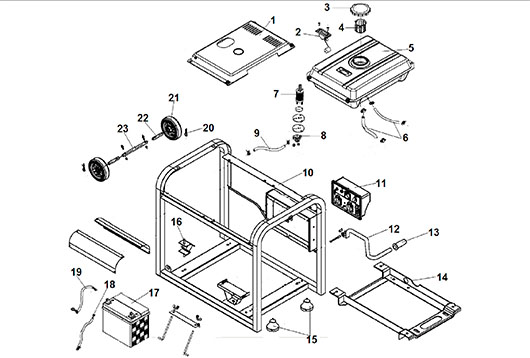 Рама и АКБ для Чемпион DG6000E