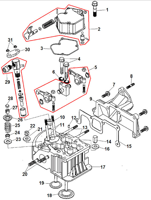 Головка цилиндра для Чемпион DW190AE