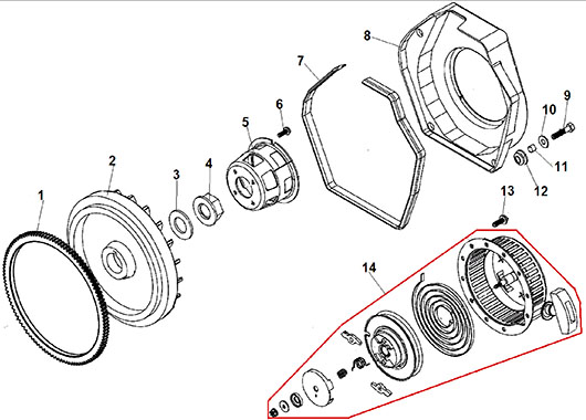 Стартер и маховик для Чемпион DW190AE