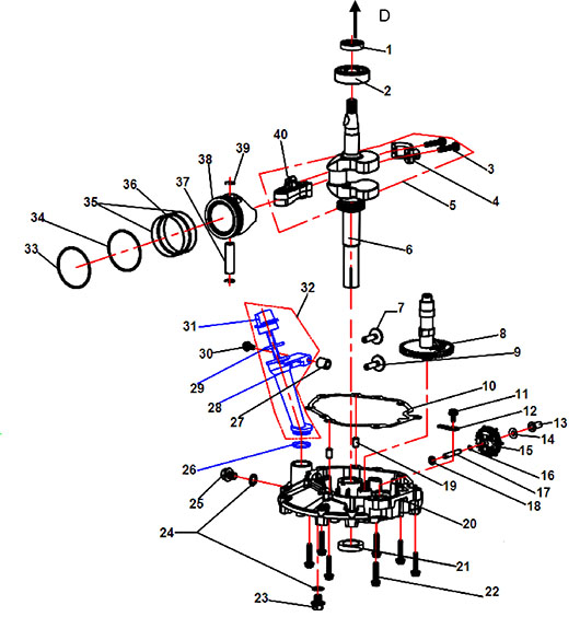Коленвал, поршень для Чемпион LM4626