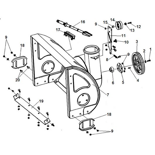 Кожух шнека для Чемпион ST1170E
