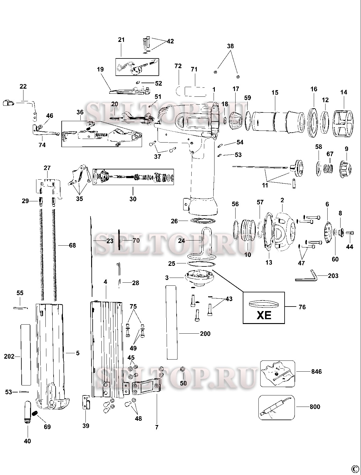 Запчасти для гвоздезабивателя для гвоздей без шляпки D51238K тип 1