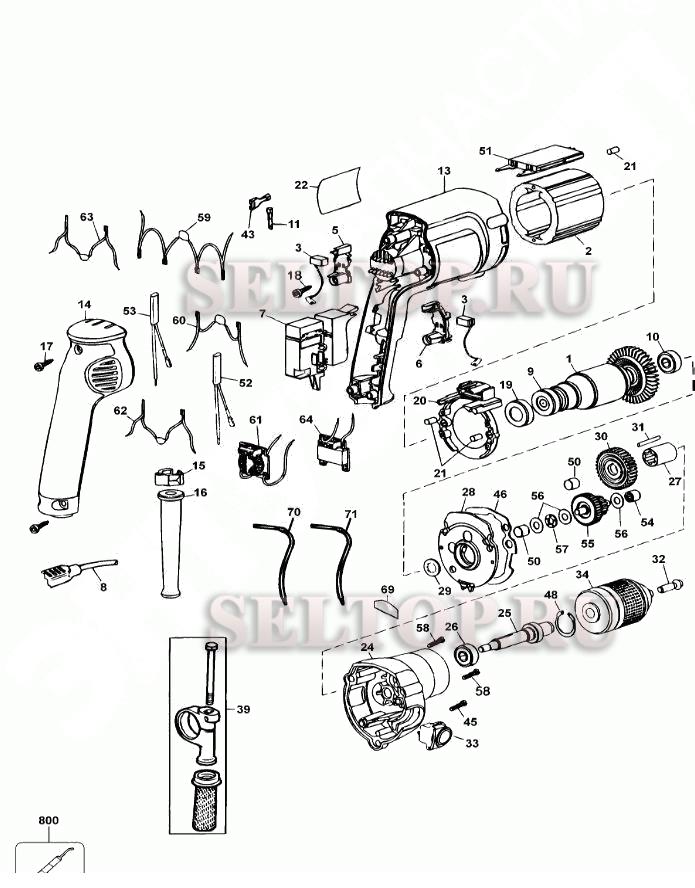 Запчасти для дрели безударной Dewalt DW236 тип 1