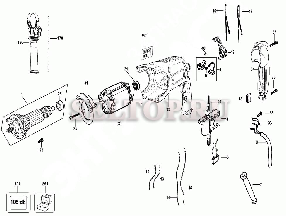 Схема перфоратора dewalt d25123