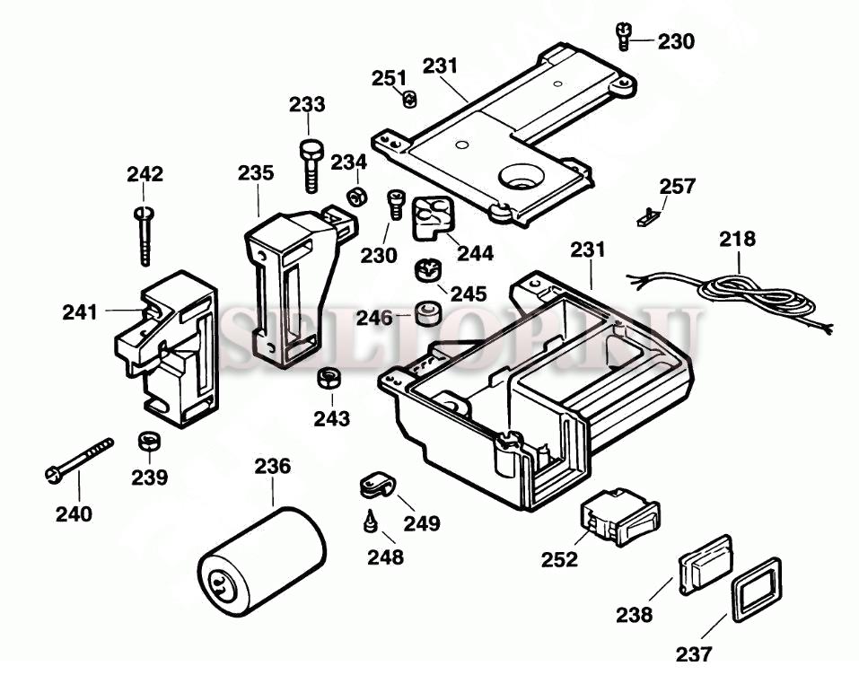 Запчасти для радиально-консольной пилы Dewalt DW720 тип 1 (БЛОК ВЫКЛЮЧАТЕЛЯ)
