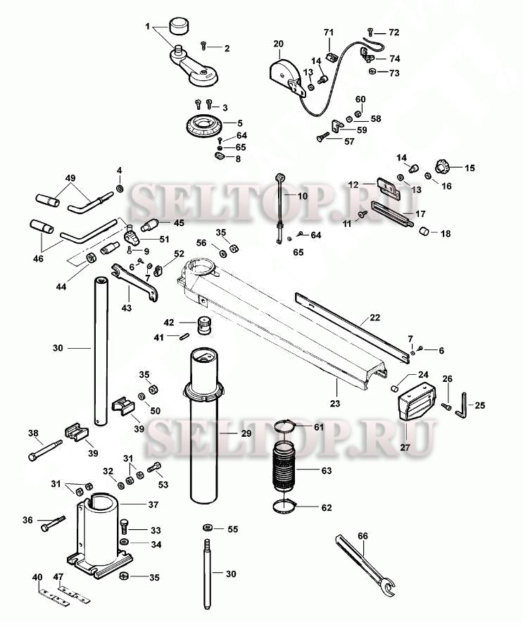 Запчасти для радиально-консольной пилы Dewalt DW726 тип 1 (НАПРАВЛЯЮЩАЯ)