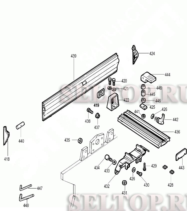 Запчасти для рейсмуса Dewalt DW733S тип 1 (ОГРАНИЧИТЕЛИ)