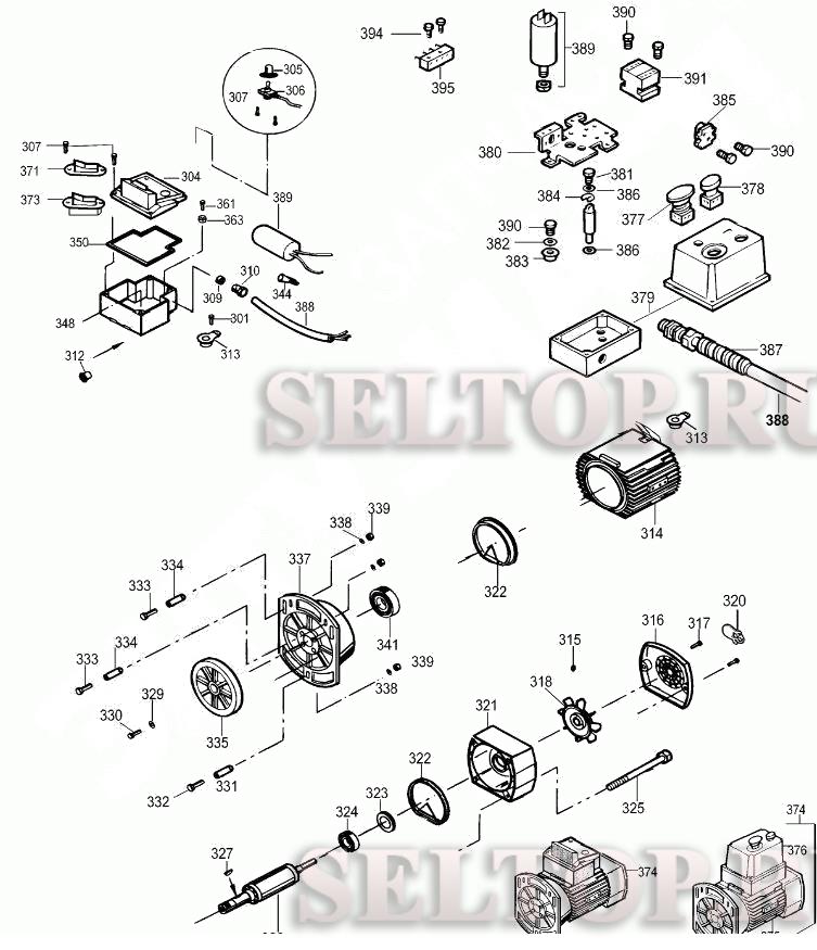 Запчасти для рейсмуса Dewalt DW733S тип 2 (МОТОР)
