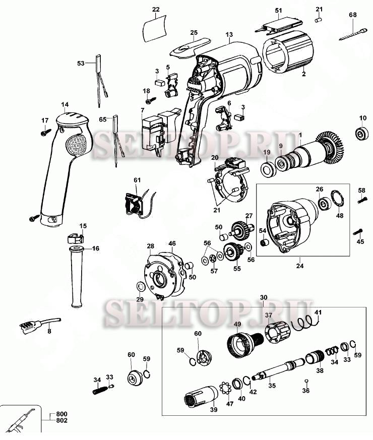 Запчасти для шуруповерта электрического Dewalt DW268K тип 2