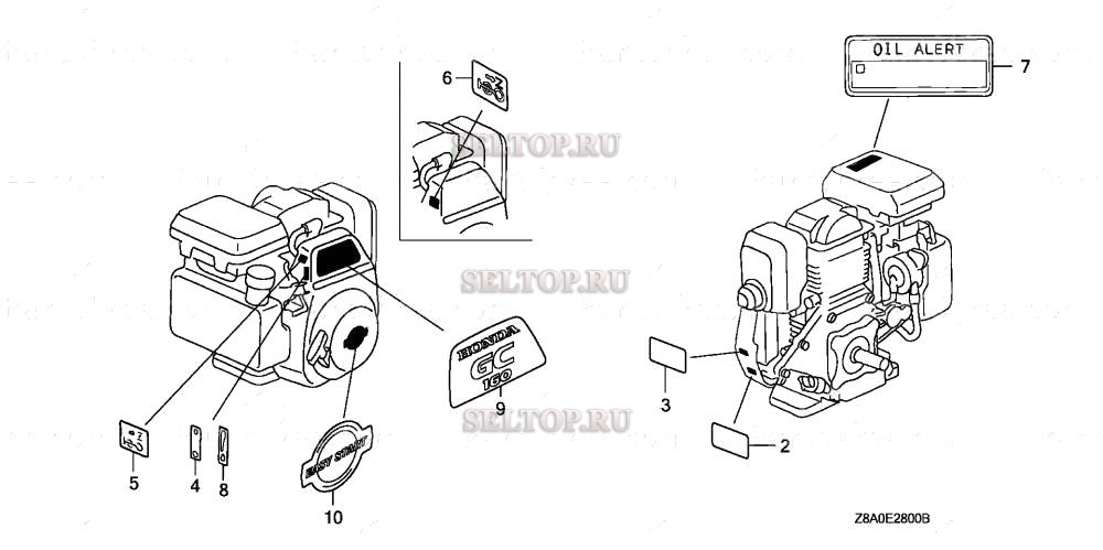 Этикетка для Honda GC160LA QHC