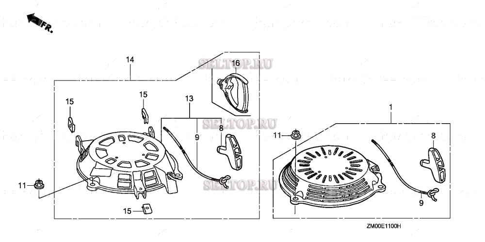 Ручной стартер для Honda GCV160A EHHB