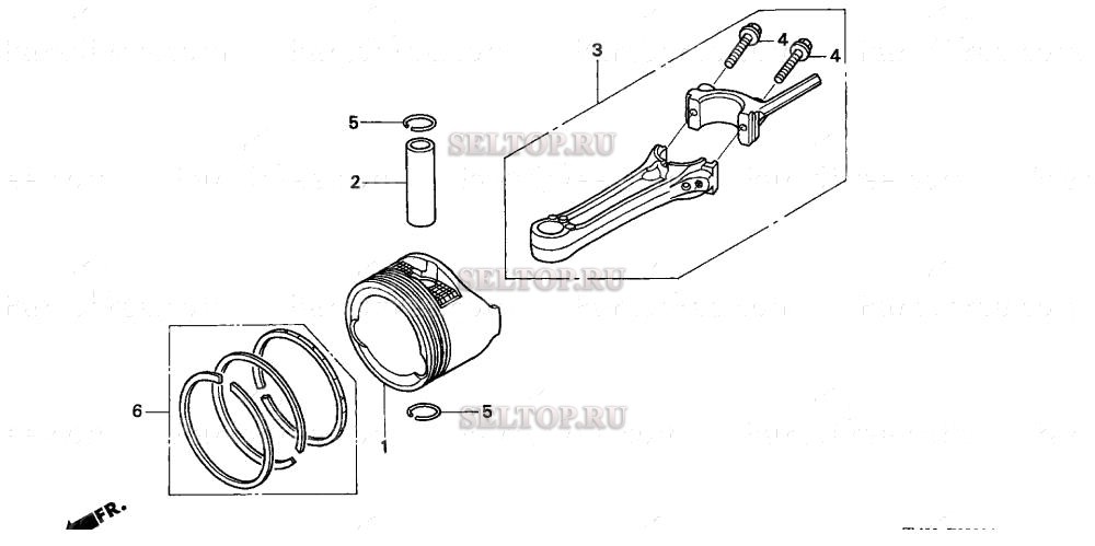 Поршень, шатун для Honda GCV160LA0 R3A