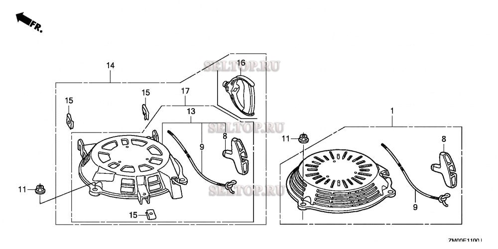 Ручной стартер для Honda GCV160LA0 SBA