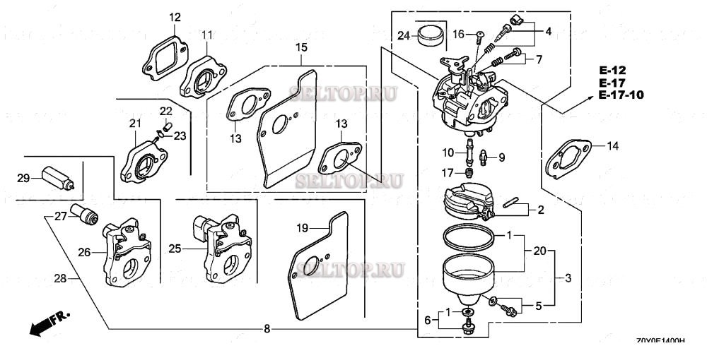 Карбюратор для Honda GCV190A N1A