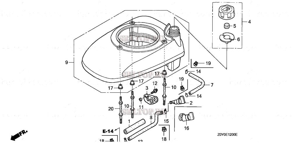 Кожух вентилятора (1) для Honda GCV190A N1A