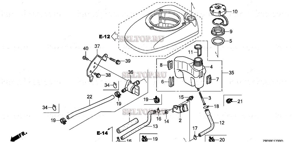 Топливный бак для Honda GCV190LA N5BR