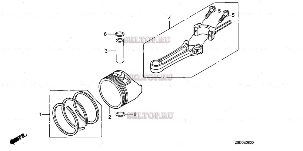 Поршень, шатун для Honda GCV190LA S3A