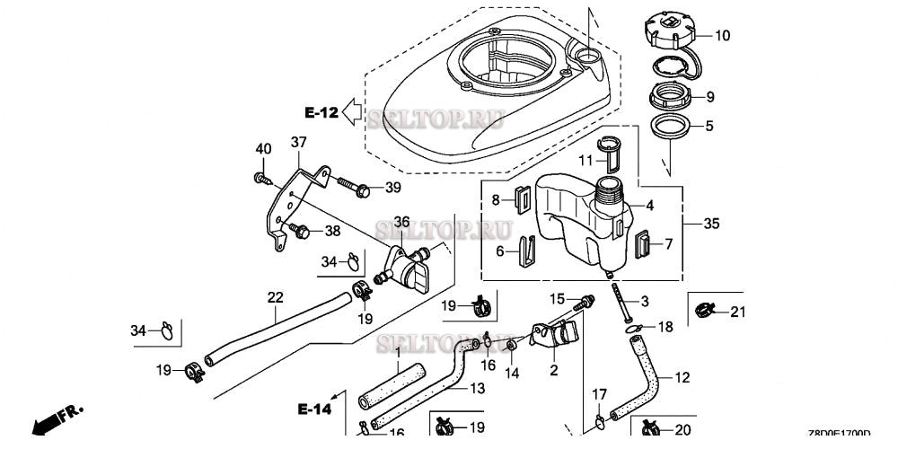 Топливный бак для Honda GCV190LA SBA