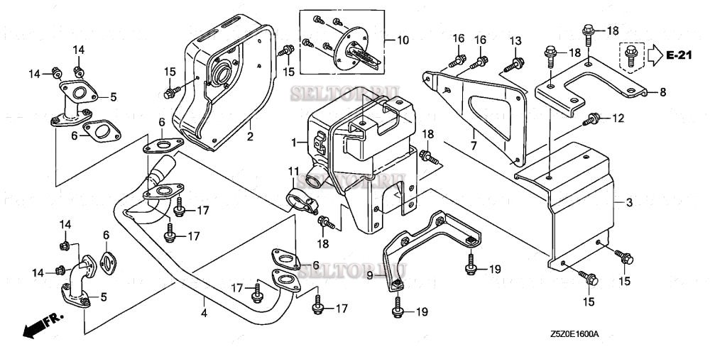 Глушитель для Honda GCV530U AEE1