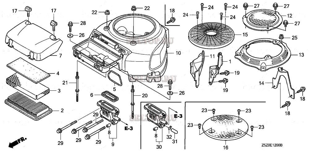 Кожух вентилятора для Honda GCV530U CEE9
