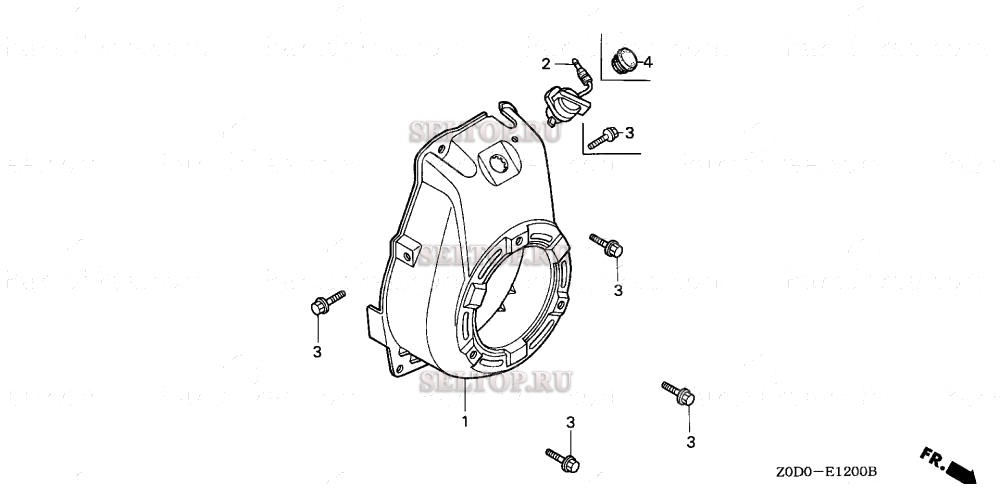 Кожух вентилятора для Honda GX100 KRAM