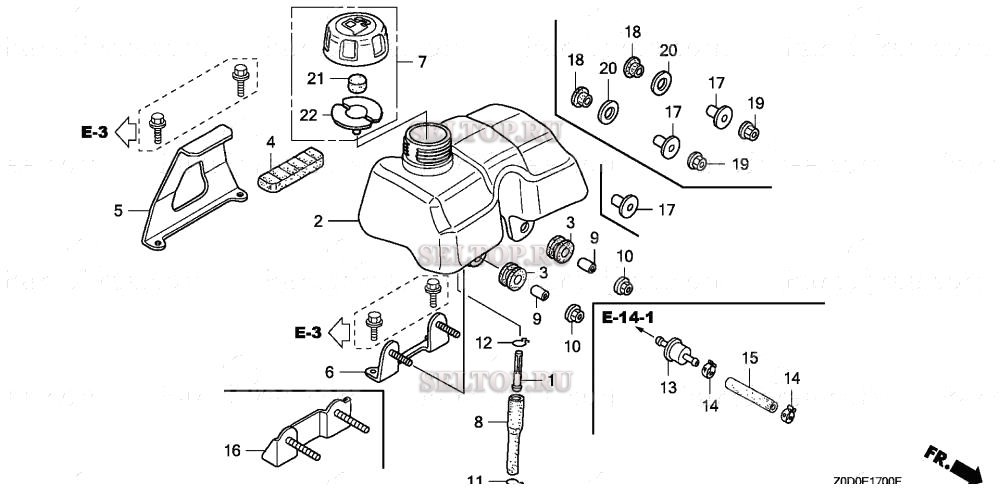 Топливный бак для Honda GX100 KRB/A