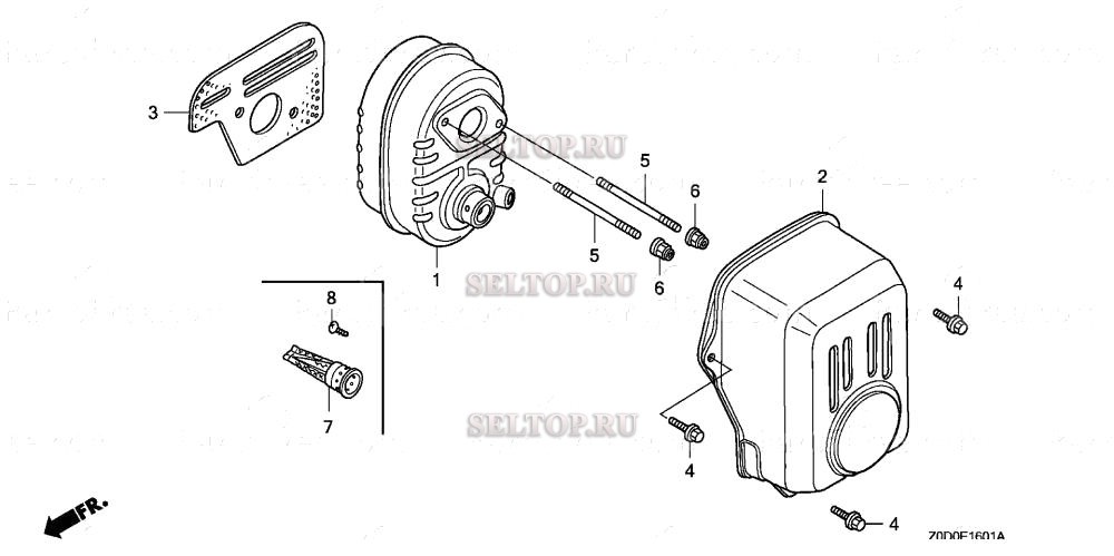 Глушитель (rammer) для Honda GX100 VEG
