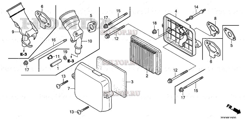 Воздушный фильтр для Honda GX100RT KRBF