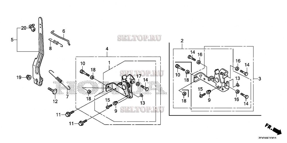 Управление (2) для Honda GX100RT KRBN